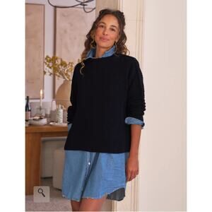 Frank & Eileen Navy Marine Montecito Classic Pullover Sweater Size Medium